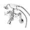Kingston Brass Tub Wall Mount Clawfoot Tub Faucet with Hand Shower, Polished Chrome KS269PXC - alternate 1